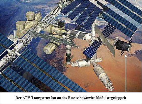 ATV hat an das russische Servicemodul angedockt
